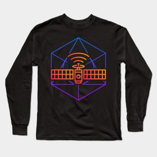 Retro 80s Space Satellite Icon Long Sleeve T-Shirt